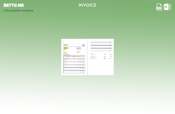 Шаблон на фактура за пресметка на данок на услуга во модерен стил